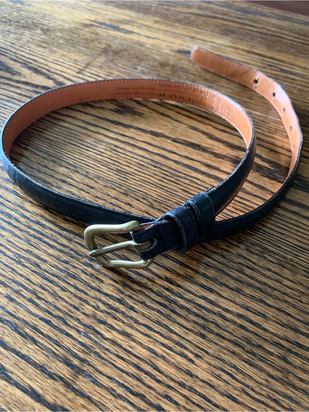 Coach Black Leather Belt with Brass Buckle
